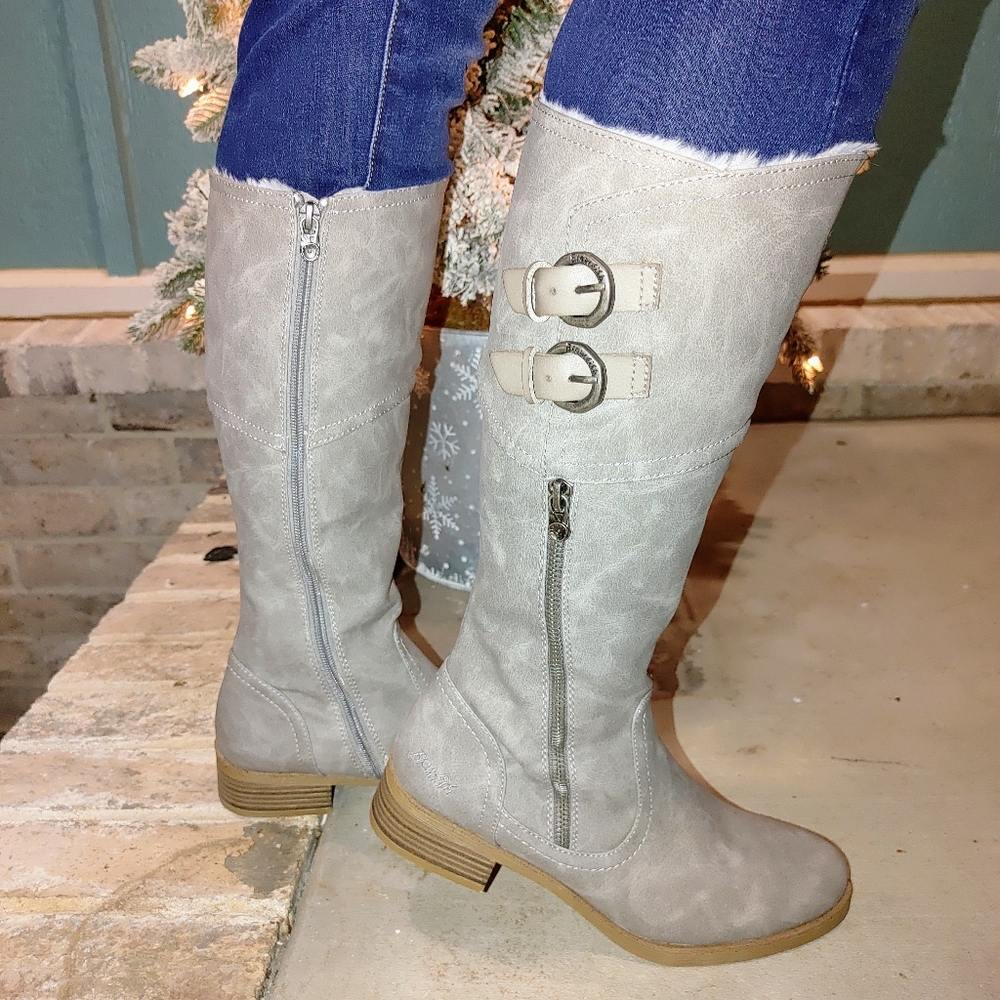 Stylish Gray Knee-High Boots